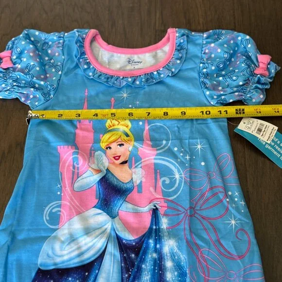 Disney Store Cinderella Princes Nightshirt Nightgown Girls Blue Pink Castle 4 4T